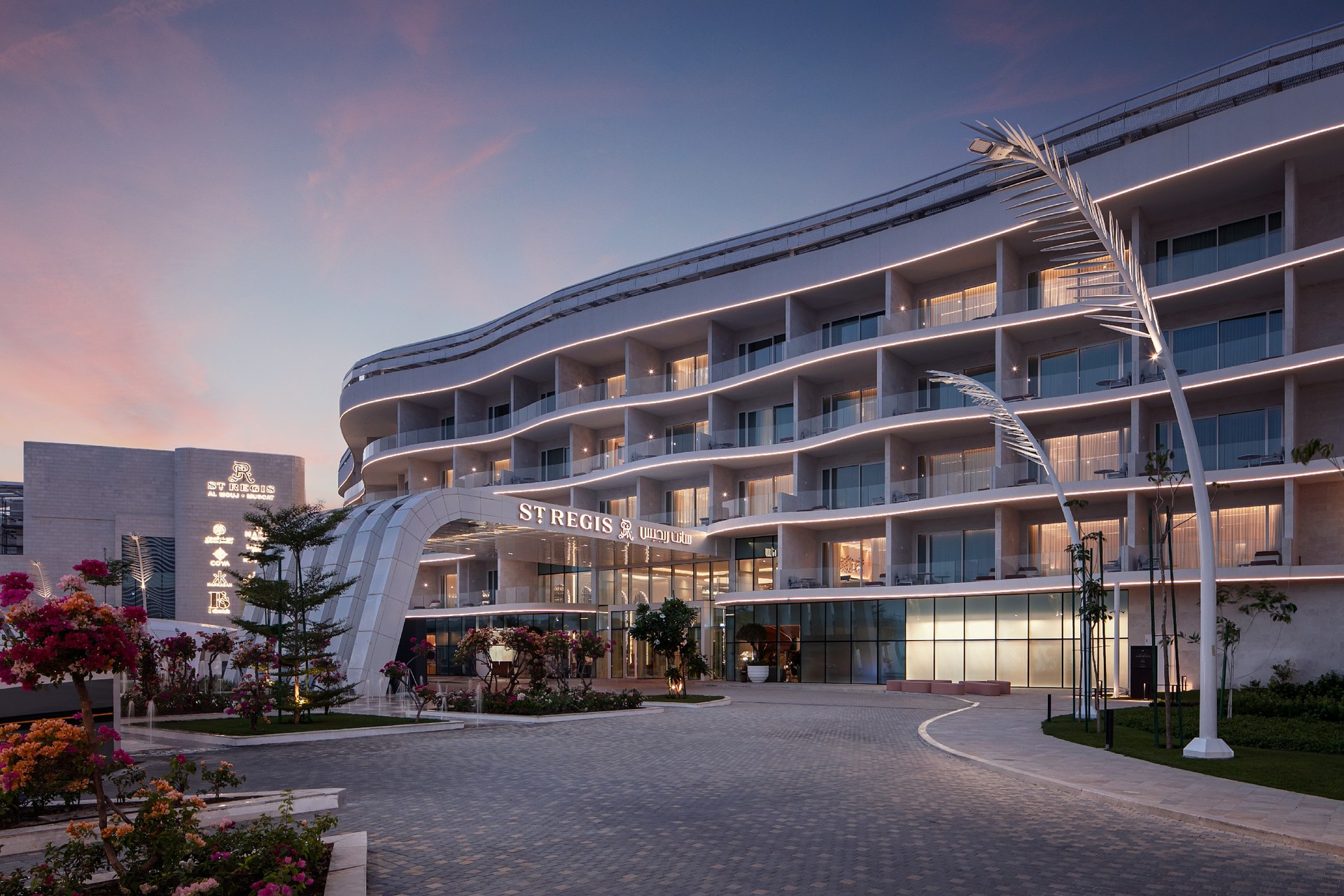 St. Regis Al Mouj Muscat — beachfront residences at sunset
